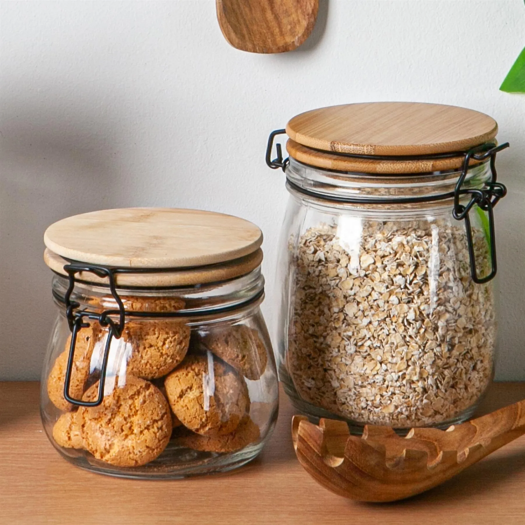500ml Glass Storage Jar with Wooden Clip Lid - By Argon Tableware