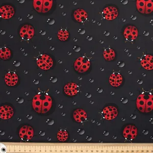 Animal Series Water Beetles Black Cotton Prints