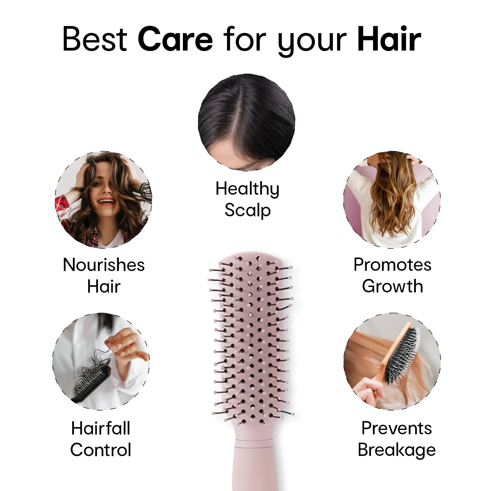 Anko Mini Grooming Flat Hair Brush with Strong & flexible nylon bristles | Anti static ball tips, For Grooming, Volumising & Back Brushing.
