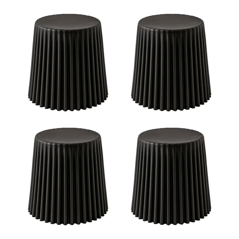 Artiss Set of 4 Cupcake Bar Stools Stackable Foot Stools Black