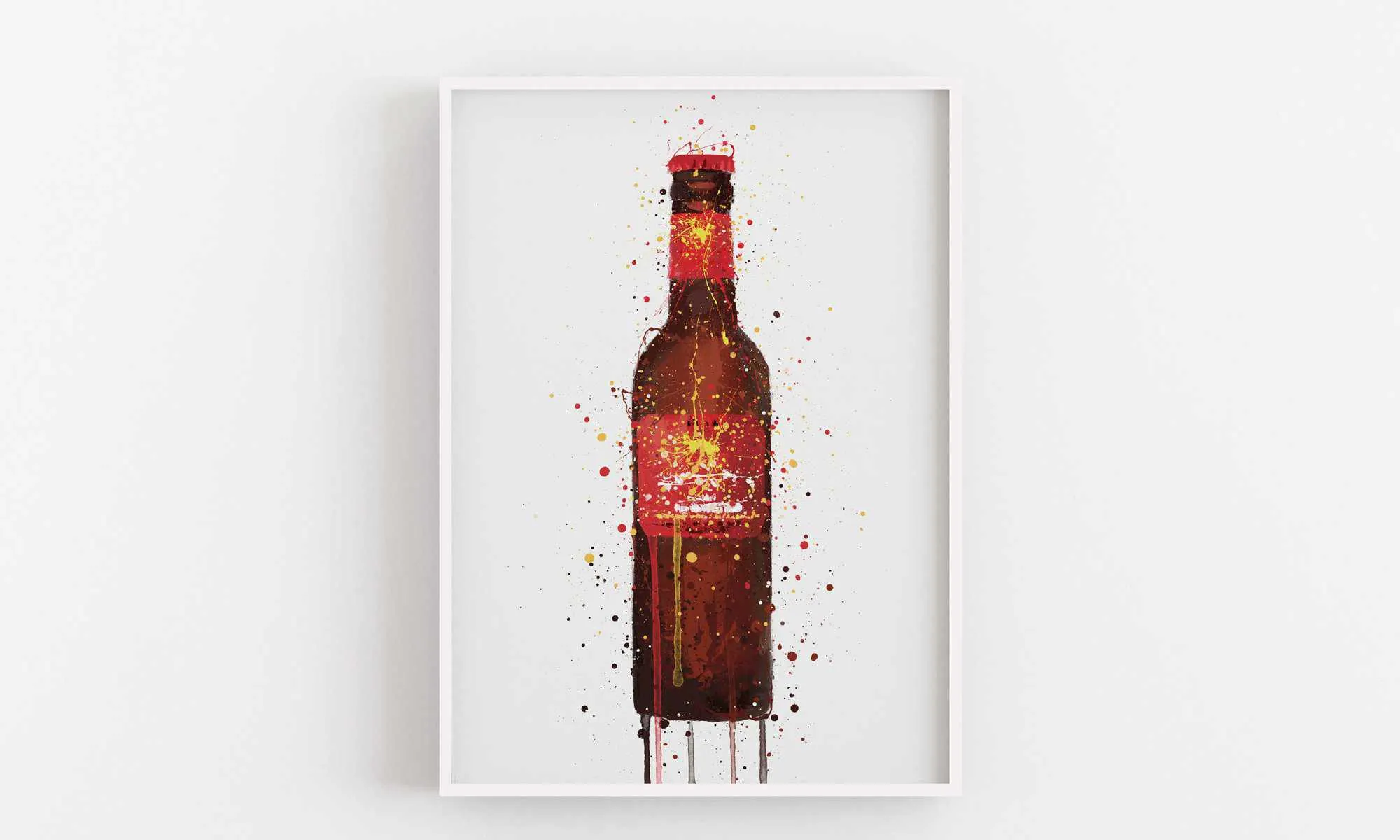 Beer Bottle Wall Art Print 'Rambla Red'