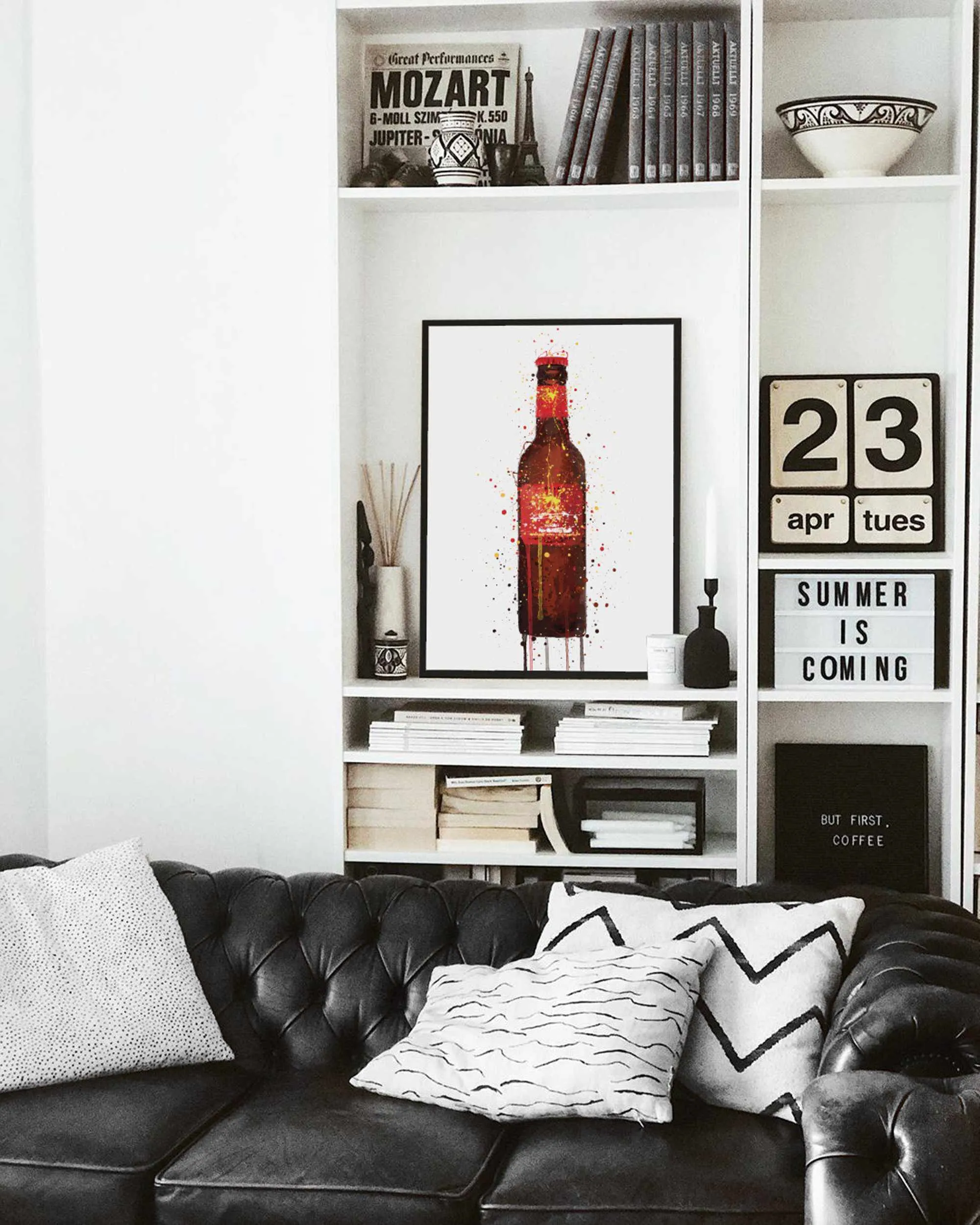Beer Bottle Wall Art Print 'Rambla Red'