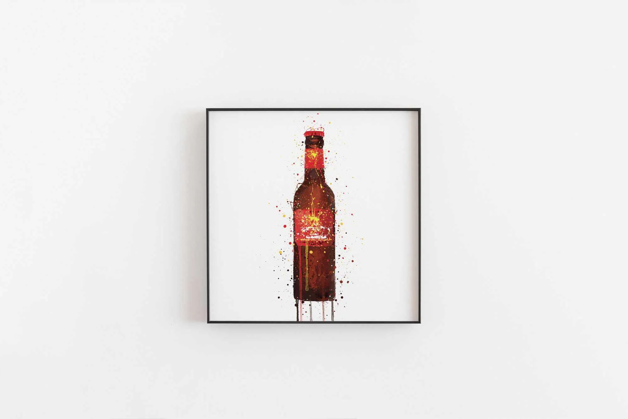 Beer Bottle Wall Art Print 'Rambla Red'