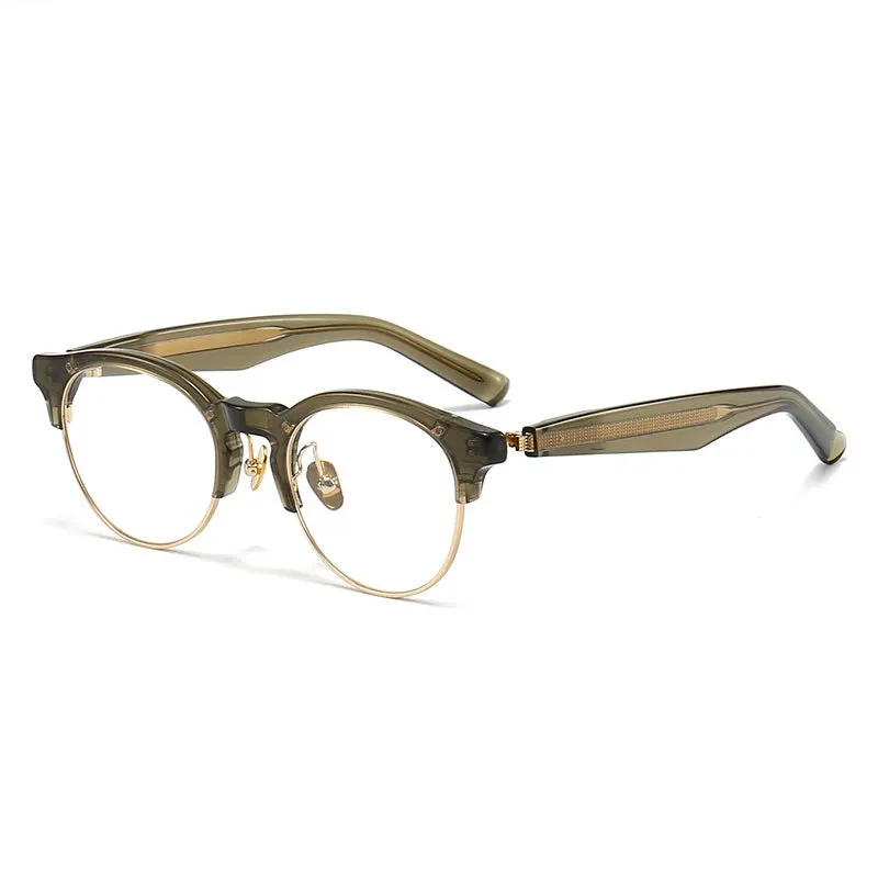Black Mask Unisex Full Rim Round Titanium Acetate Eyeglasses M92