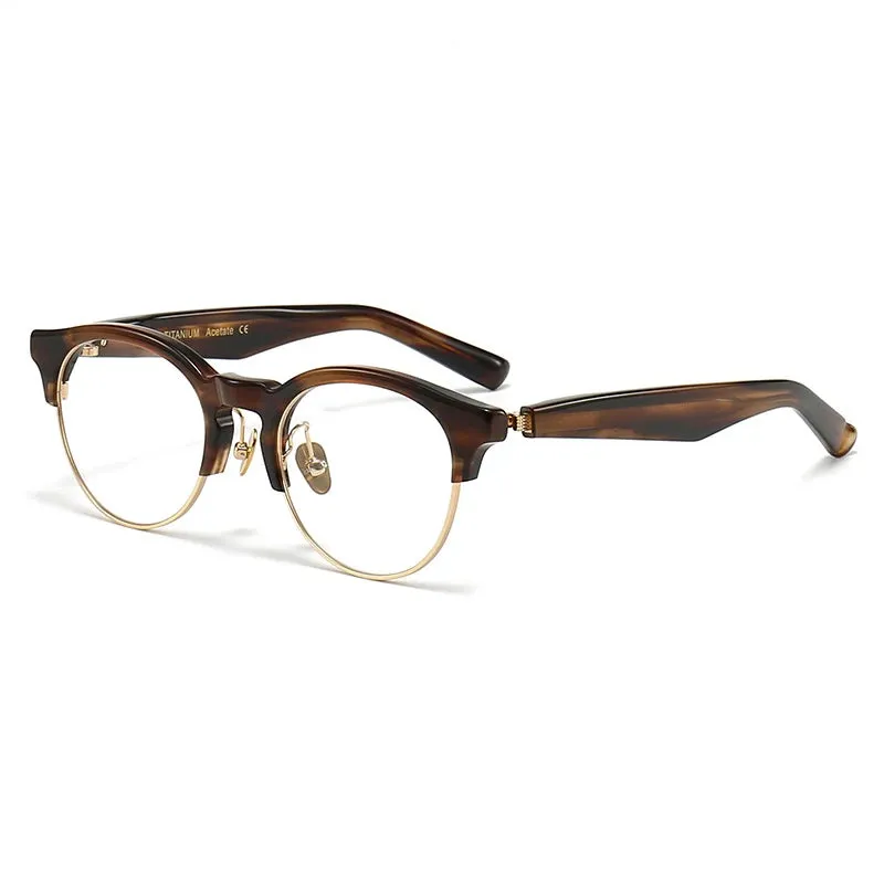 Black Mask Unisex Full Rim Round Titanium Acetate Eyeglasses M92