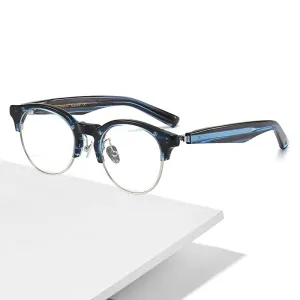 Black Mask Unisex Full Rim Round Titanium Acetate Eyeglasses M92