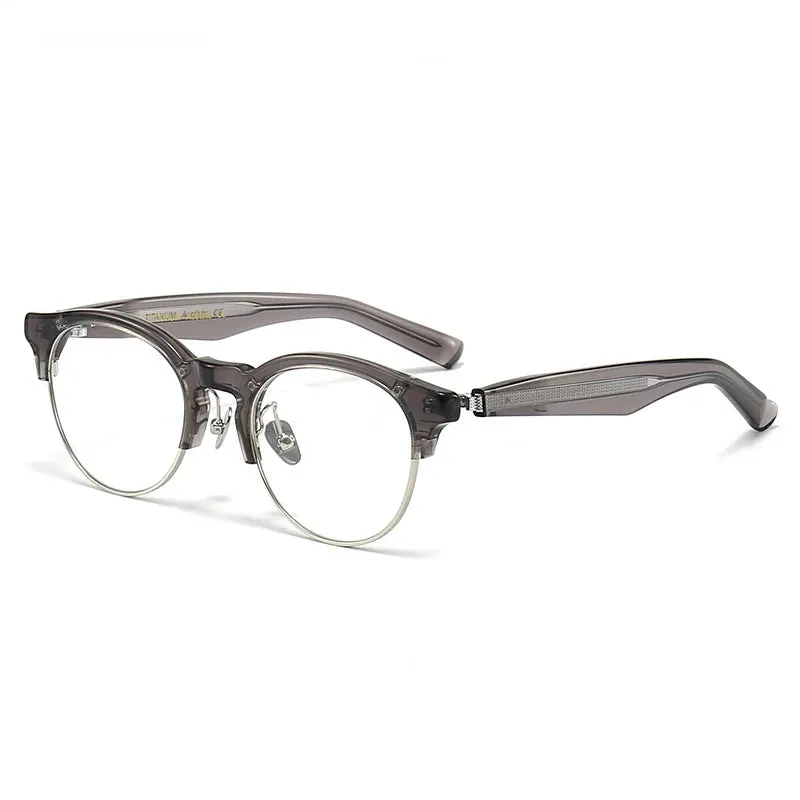 Black Mask Unisex Full Rim Round Titanium Acetate Eyeglasses M92