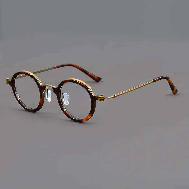 Black Mask Unisex Full Rim Round Titanium Acetate Eyeglasses Tv5899