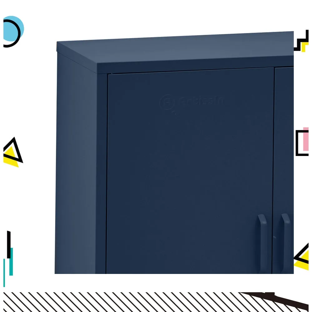 Blue Metal Buffet Sideboard, Ample Storage, ArtissIn
