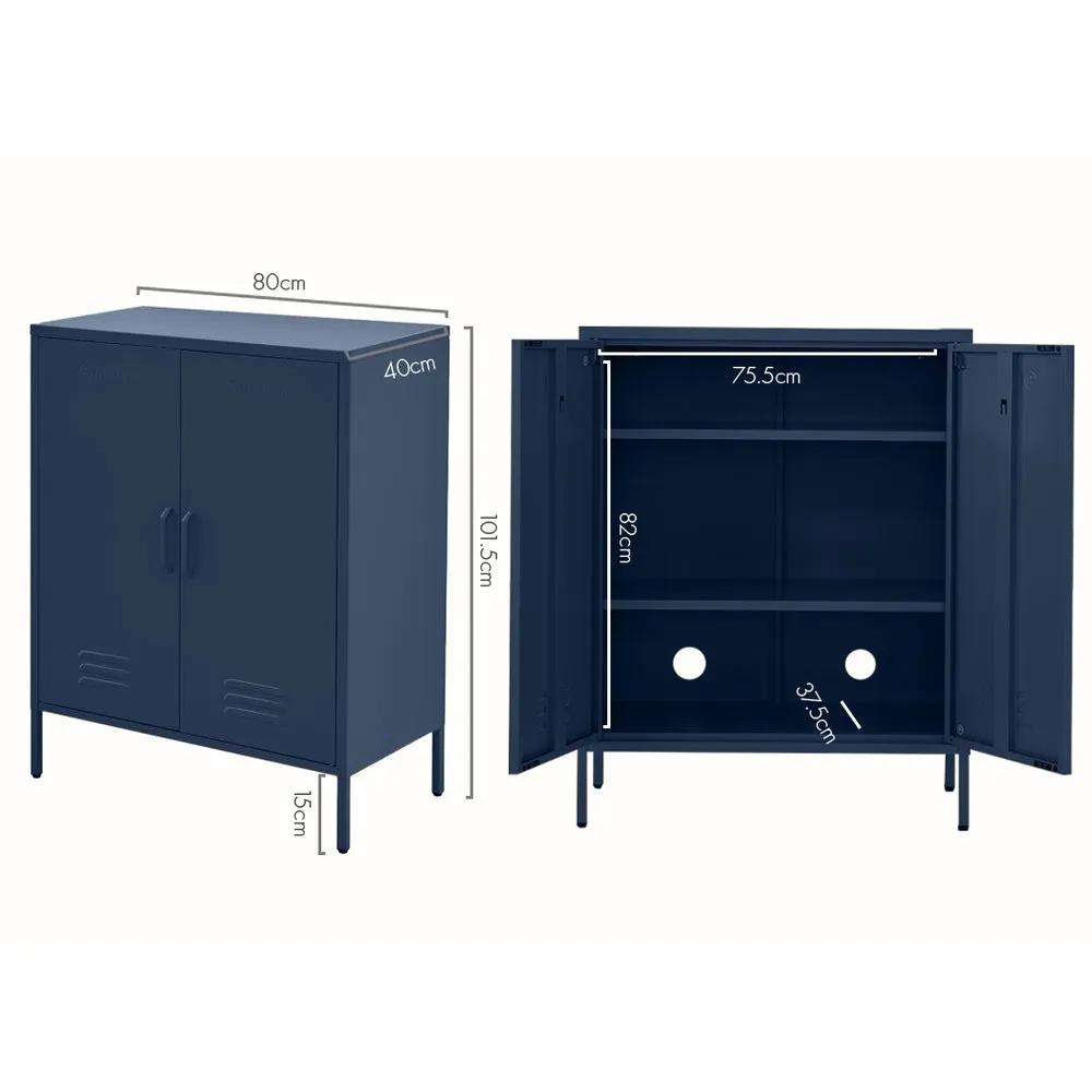Blue Metal Buffet Sideboard, Ample Storage, ArtissIn