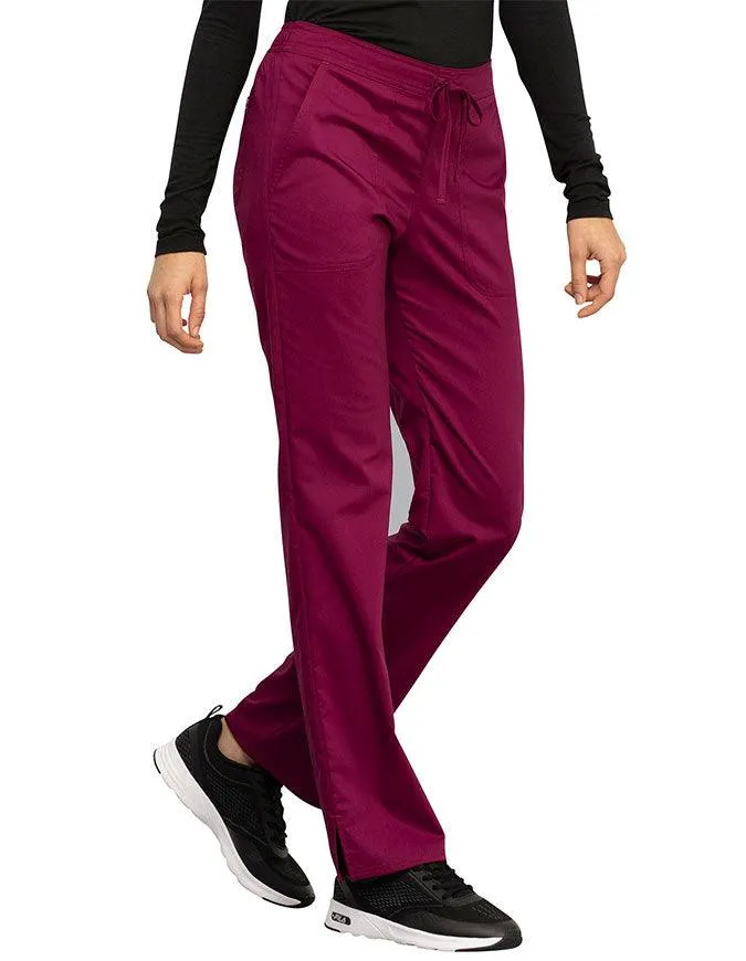 Cherokee Workwear Revolution Women's Mid Rise Straight Leg Drawstring Pant