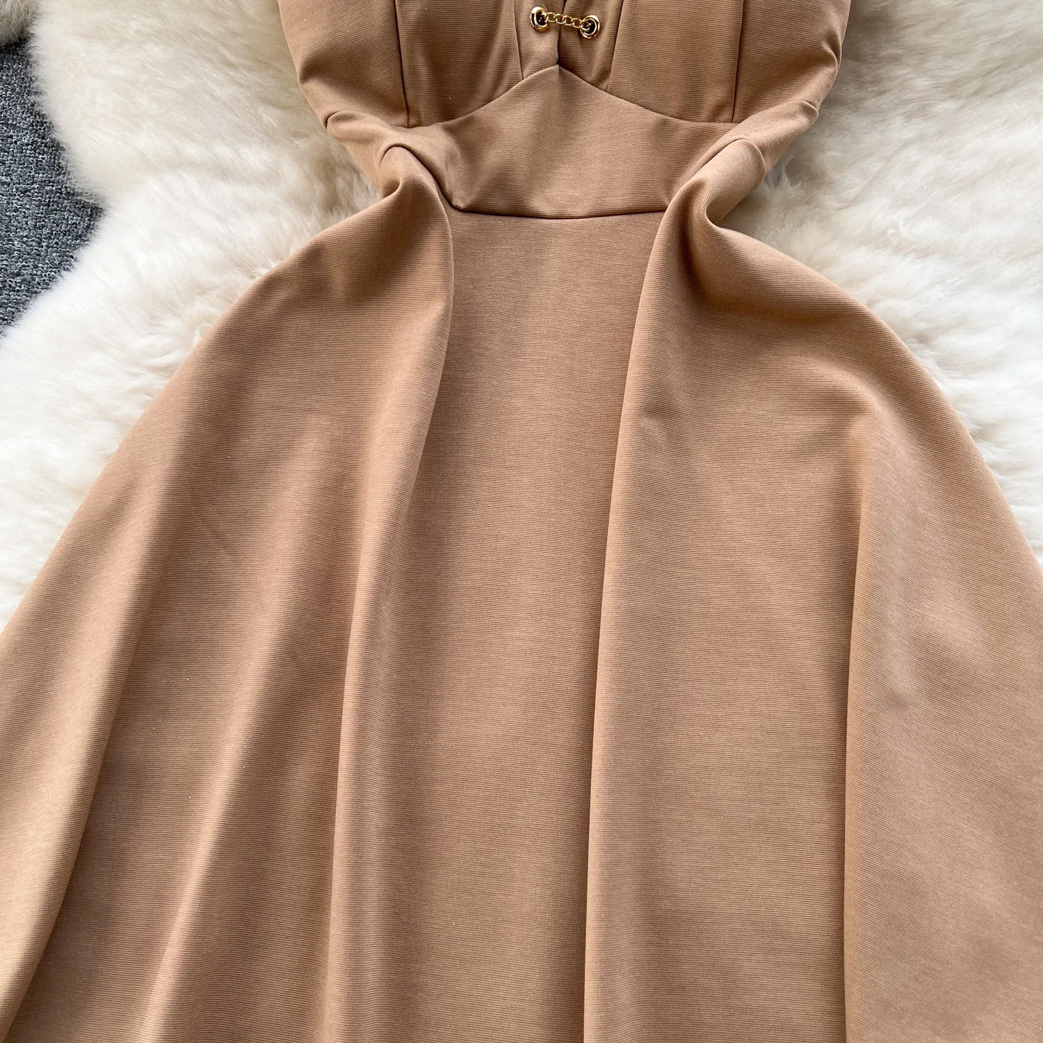 Chic Chain Decorated Slip Dress