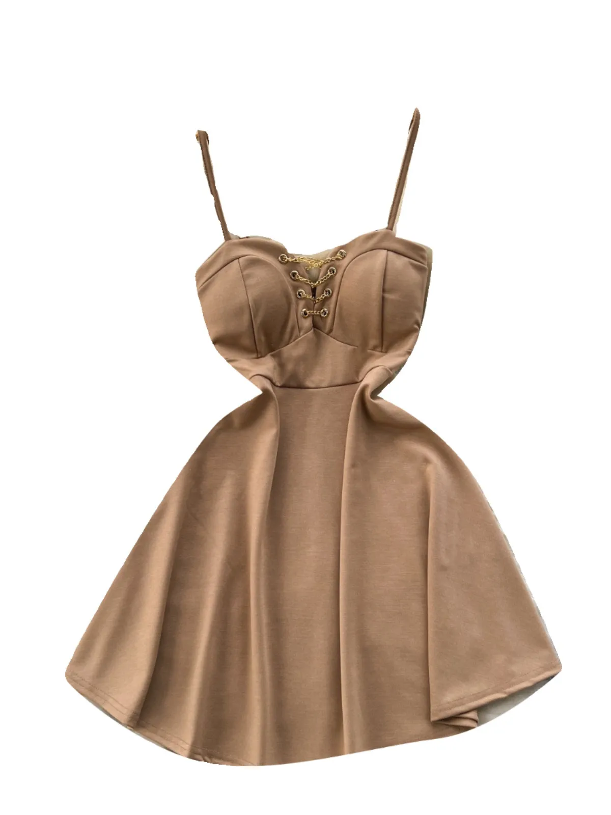Chic Chain Decorated Slip Dress