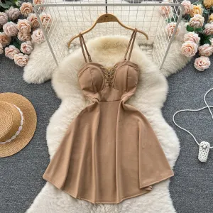 Chic Chain Decorated Slip Dress