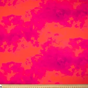 Cloudy Marble Collection #16 Hot Pink & Orange Watercolour Shading Cotton Prints