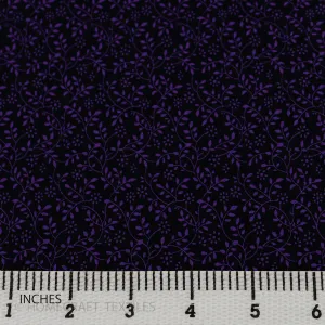 Dark Purple Vine Flutter Cotton Print