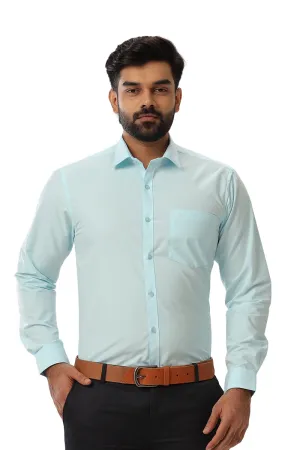 Denmark - Light Sky Blue Formal Shirts for Men | Ariser