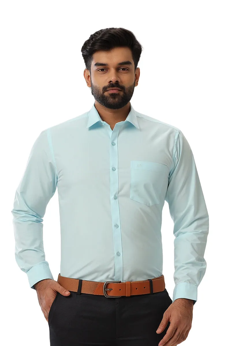 Denmark - Light Sky Blue Formal Shirts for Men | Ariser