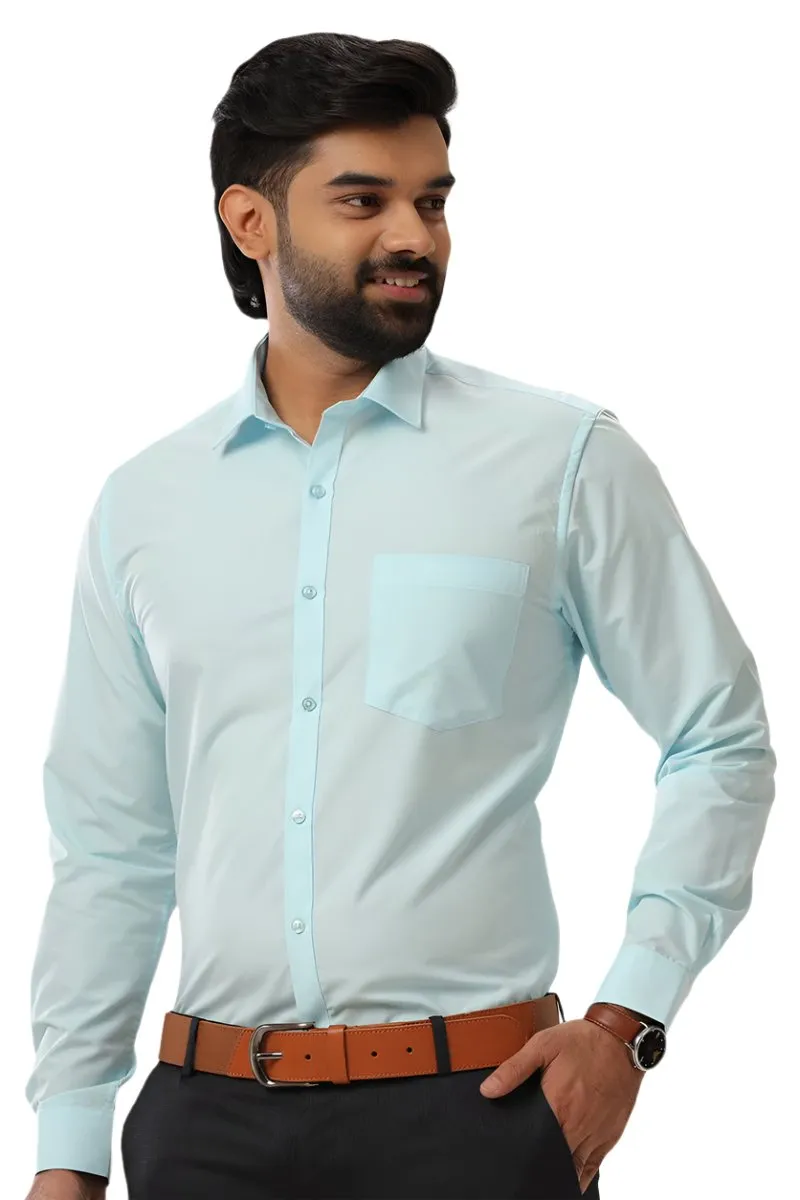 Denmark - Light Sky Blue Formal Shirts for Men | Ariser