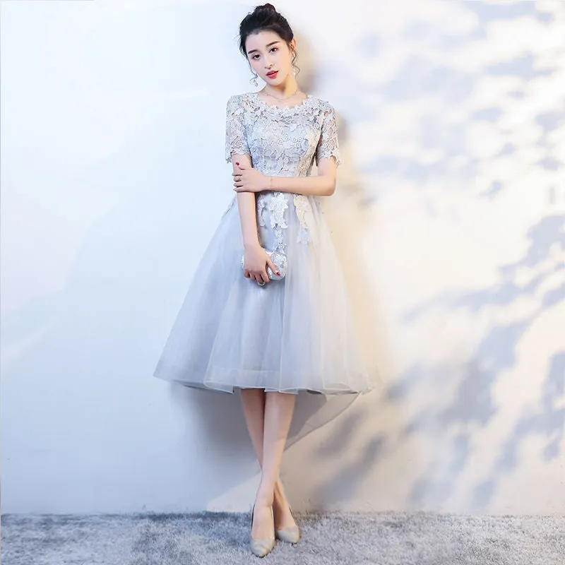 Elegant white semi formal 8th grade graduation college party prom dresses 2021#115544