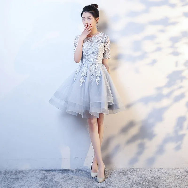 Elegant white semi formal 8th grade graduation college party prom dresses 2021#115544