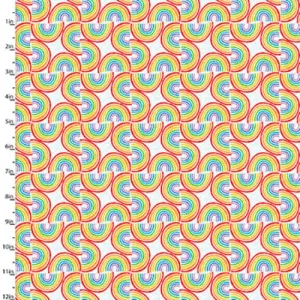 Fabric Editions Create & Hobby Rainbows on White Cotton Prints