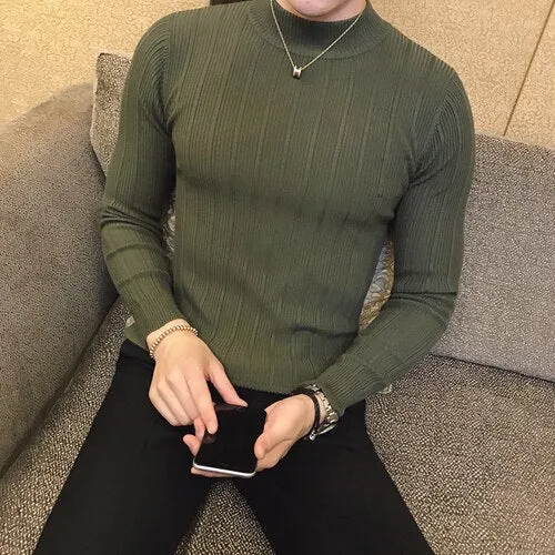 Fashion Solid Color British Knitted Sweater