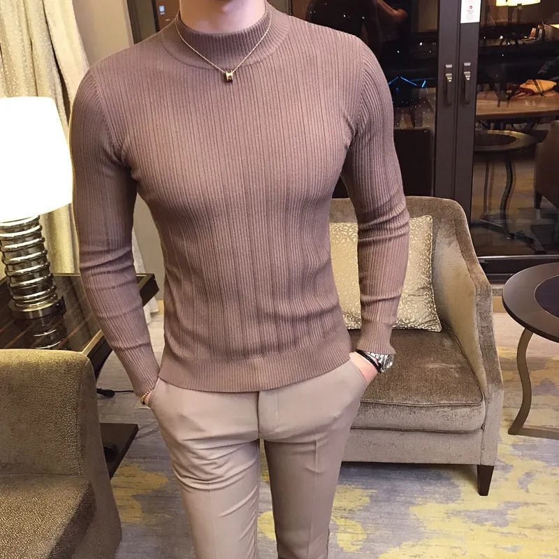 Fashion Solid Color British Knitted Sweater