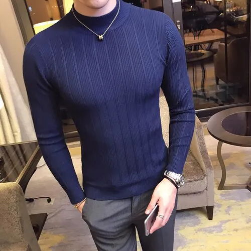 Fashion Solid Color British Knitted Sweater