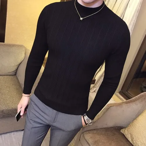 Fashion Solid Color British Knitted Sweater