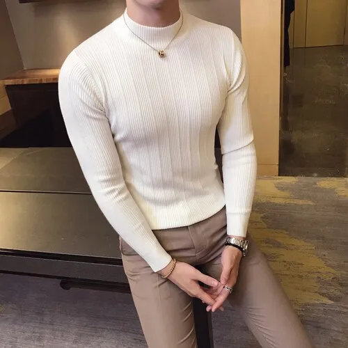 Fashion Solid Color British Knitted Sweater