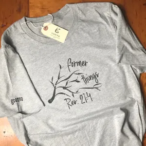 Former things. Short Sleeve Tee, Athletic Gray, Black