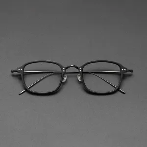 Gatenac Unisex Full Rim Square Titanium Acetate Frame Eyeglasses Gxyj364