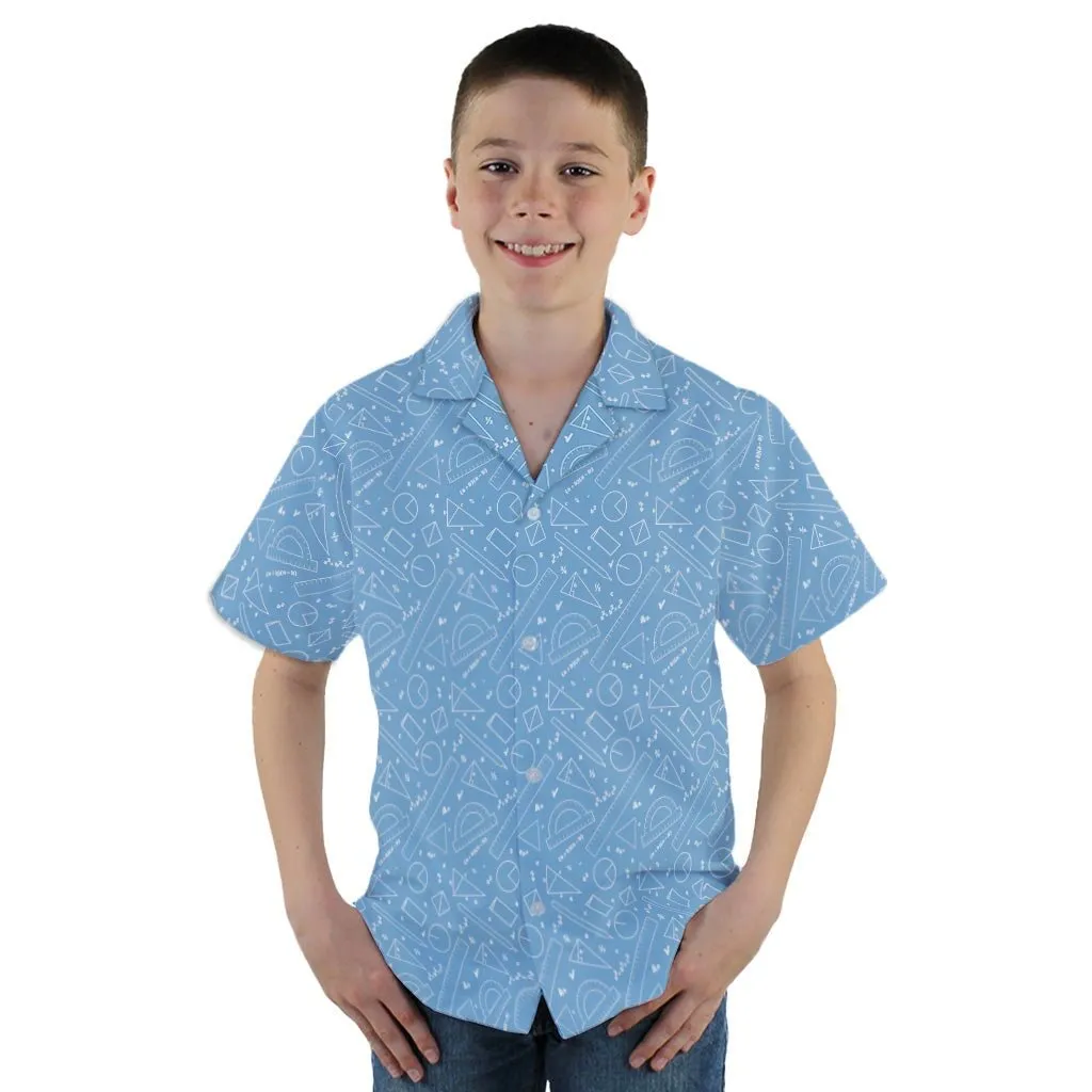 Geometry Blue Math Youth Hawaiian Shirt