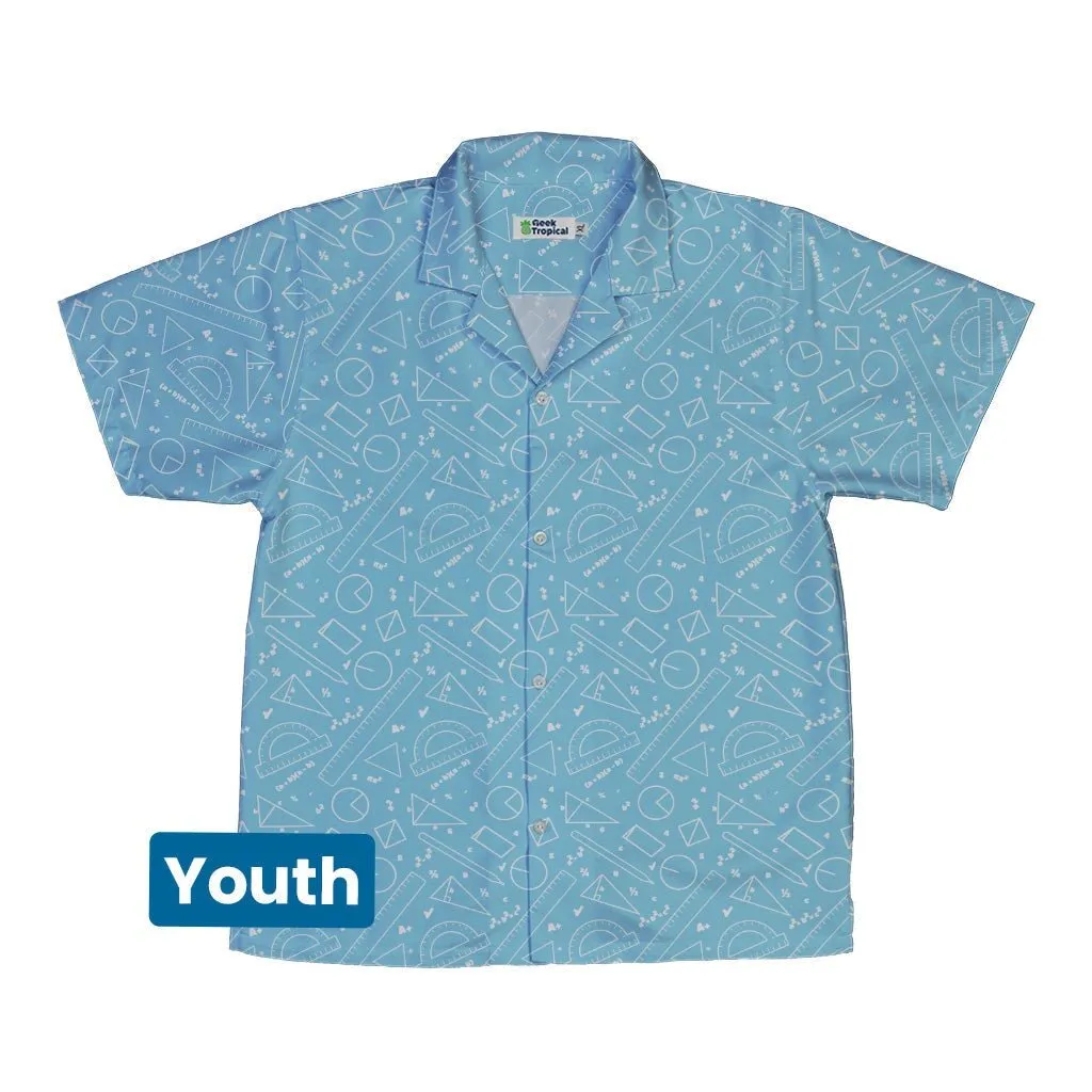 Geometry Blue Math Youth Hawaiian Shirt