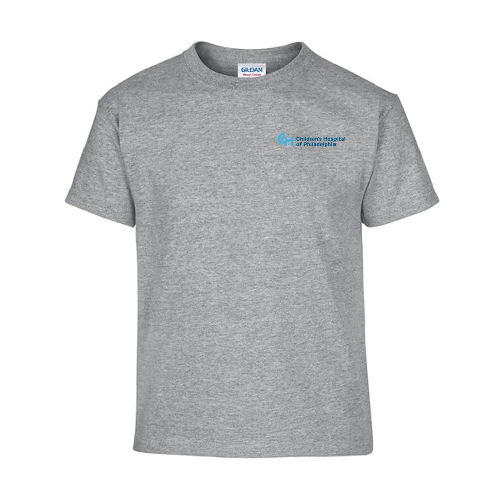 Gildan Youth Heavy Cotton T-Shirt with Light Blue Logo