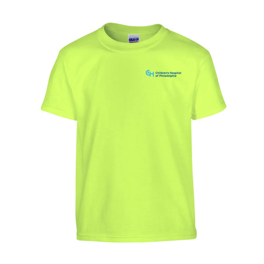 Gildan Youth Heavy Cotton T-Shirt with Light Blue Logo