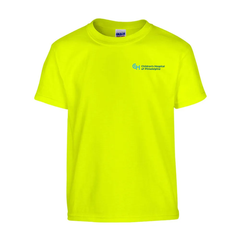 Gildan Youth Heavy Cotton T-Shirt with Light Blue Logo