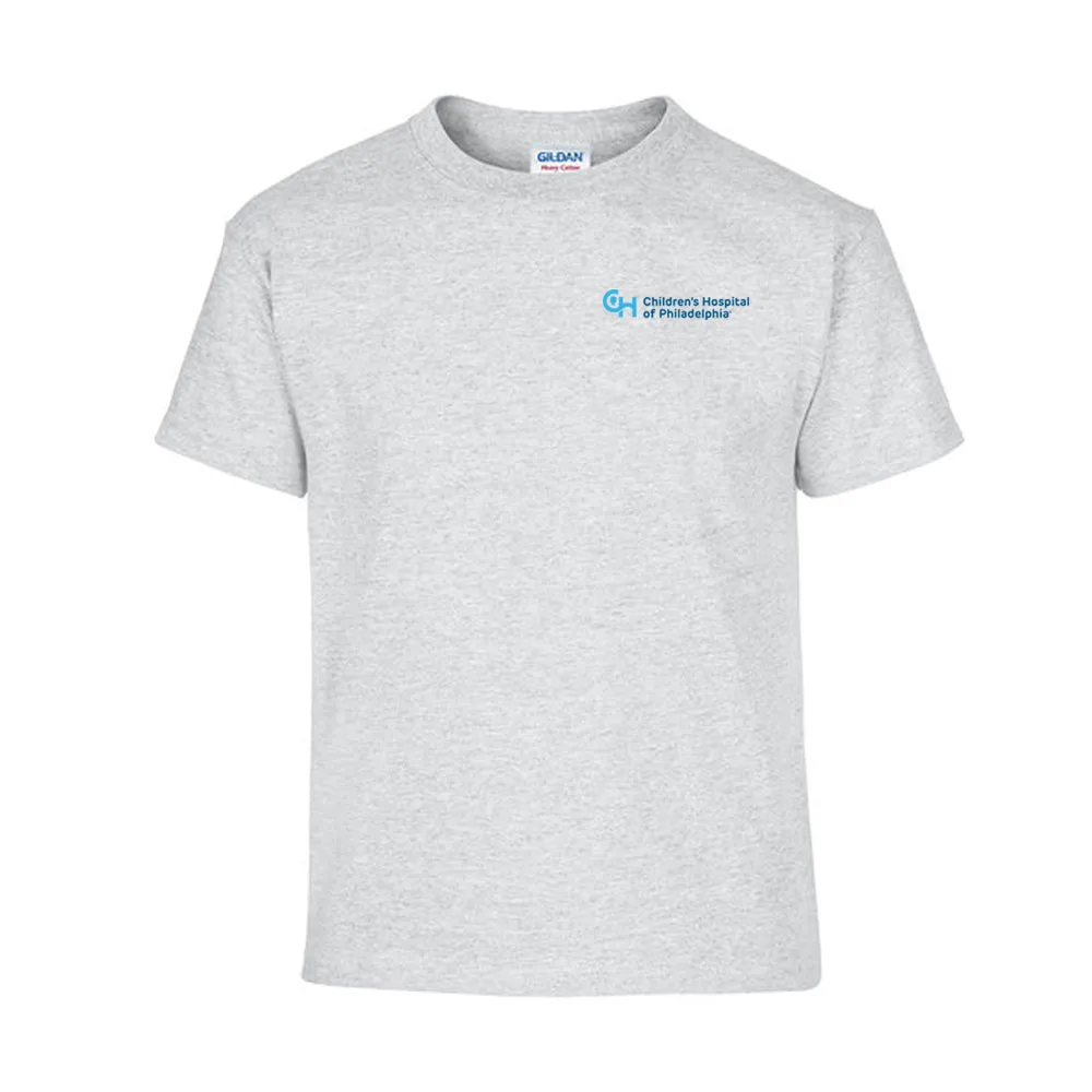 Gildan Youth Heavy Cotton T-Shirt with Light Blue Logo