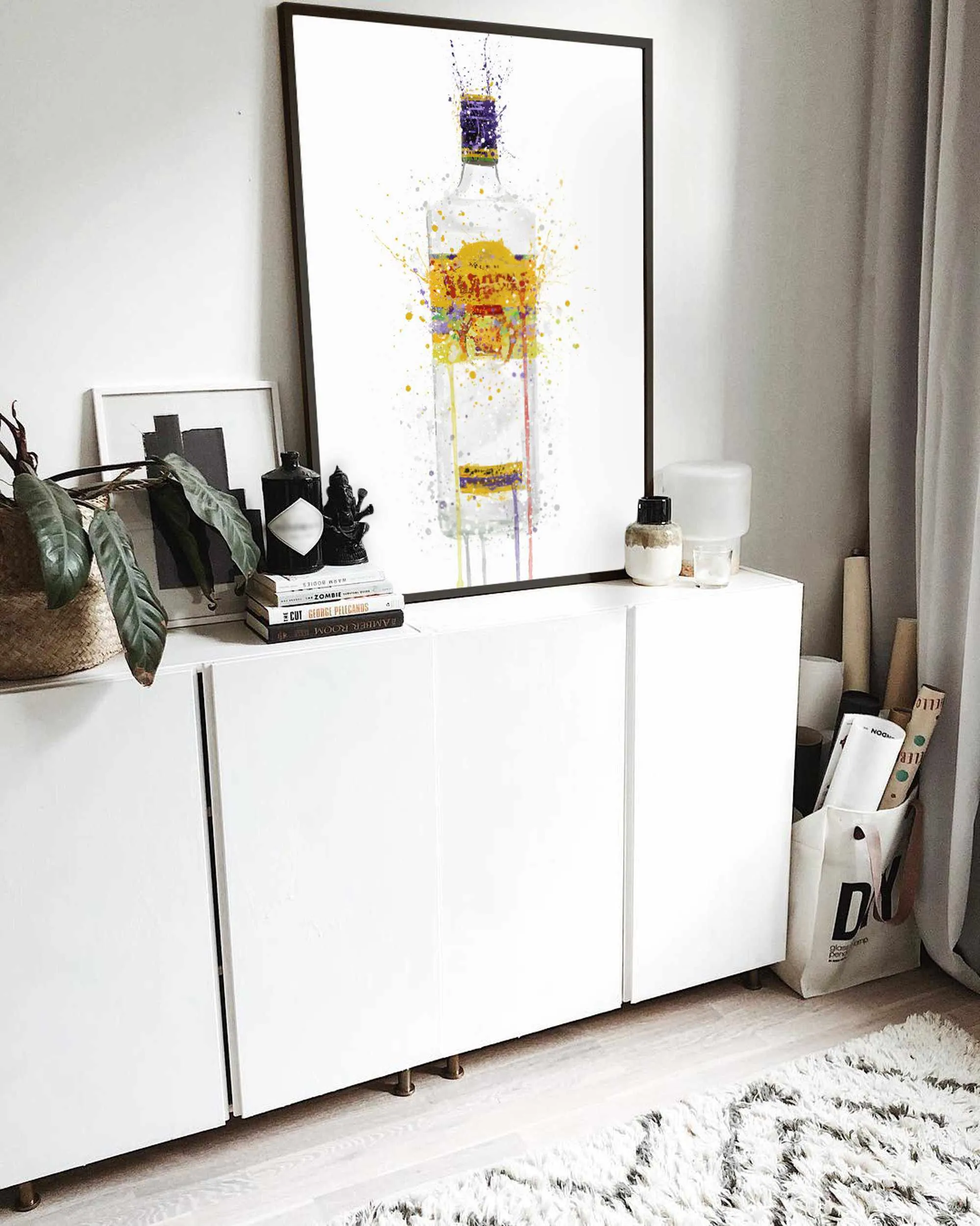 Gin Bottle Wall Art Print 'Dragon'