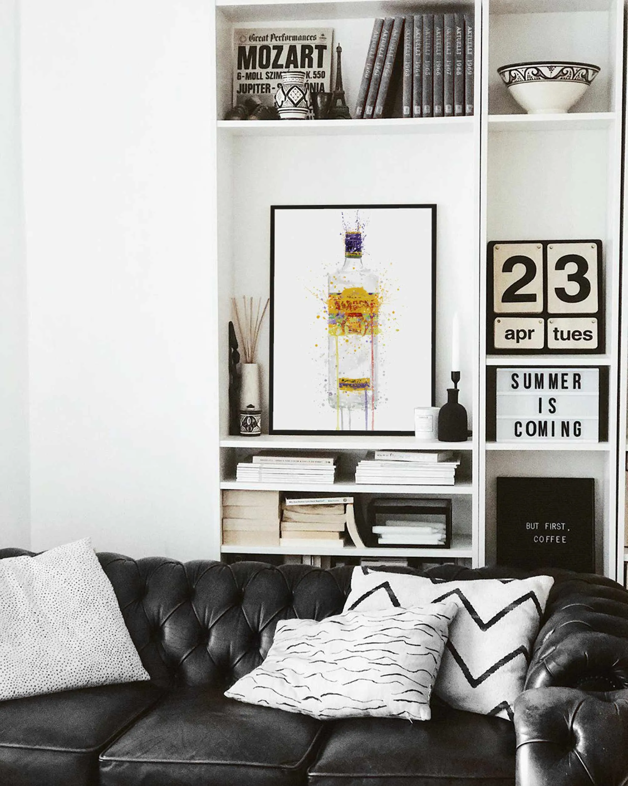 Gin Bottle Wall Art Print 'Dragon'