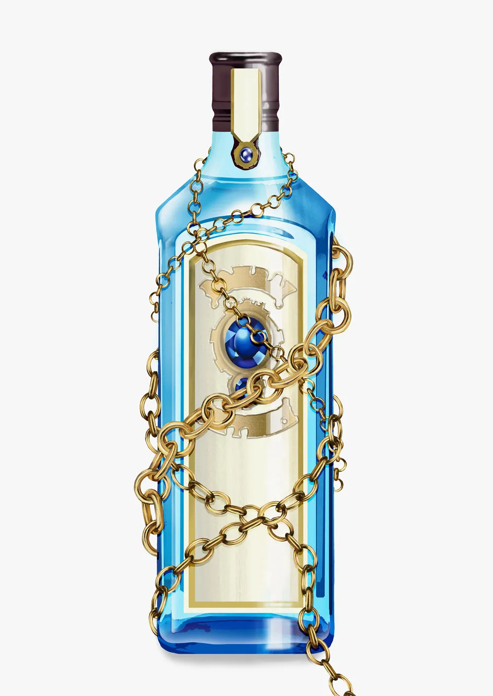 Gin Bottle Wall Art Print "Baroque Bottle II"