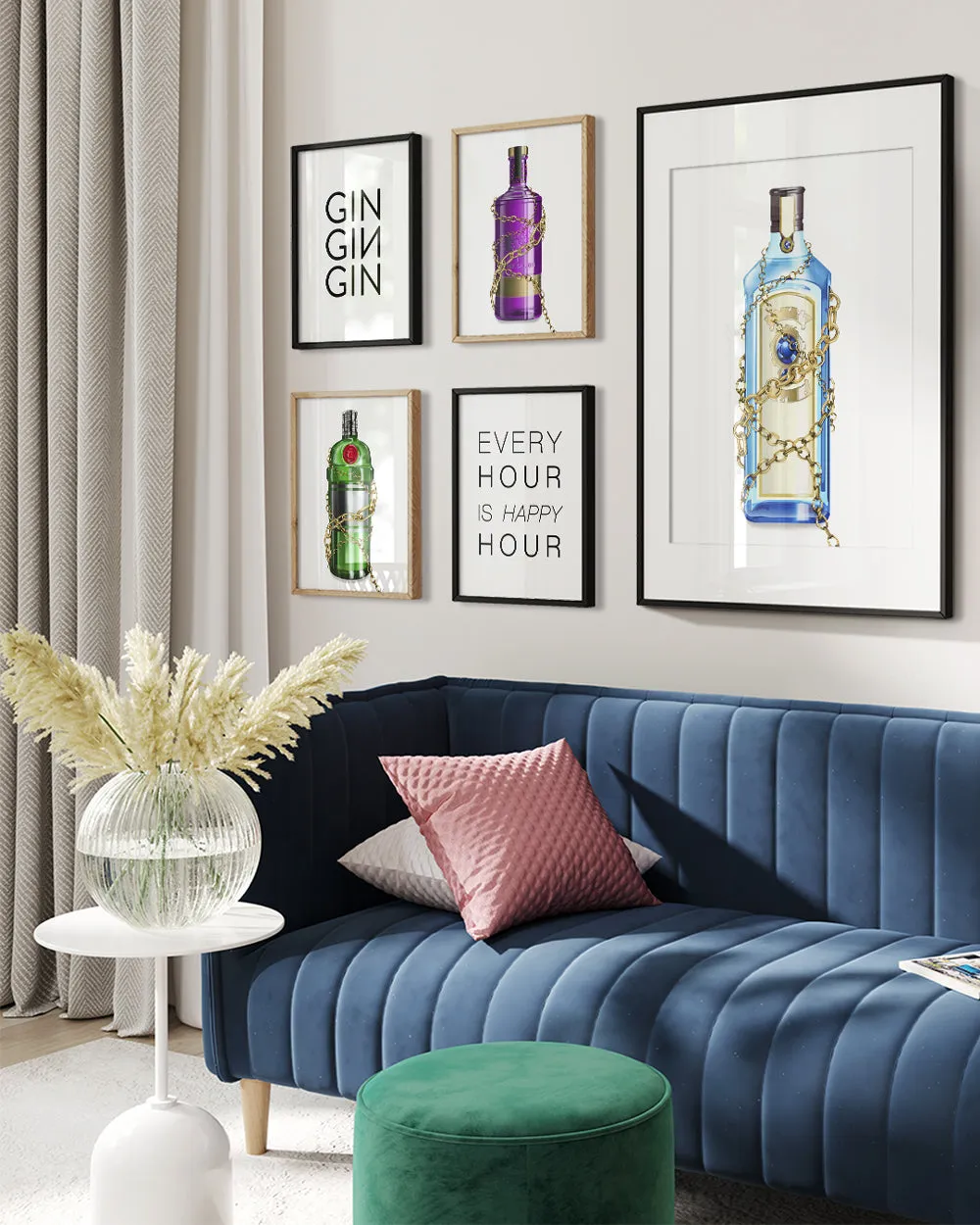Gin Bottle Wall Art Print "Baroque Bottle II"