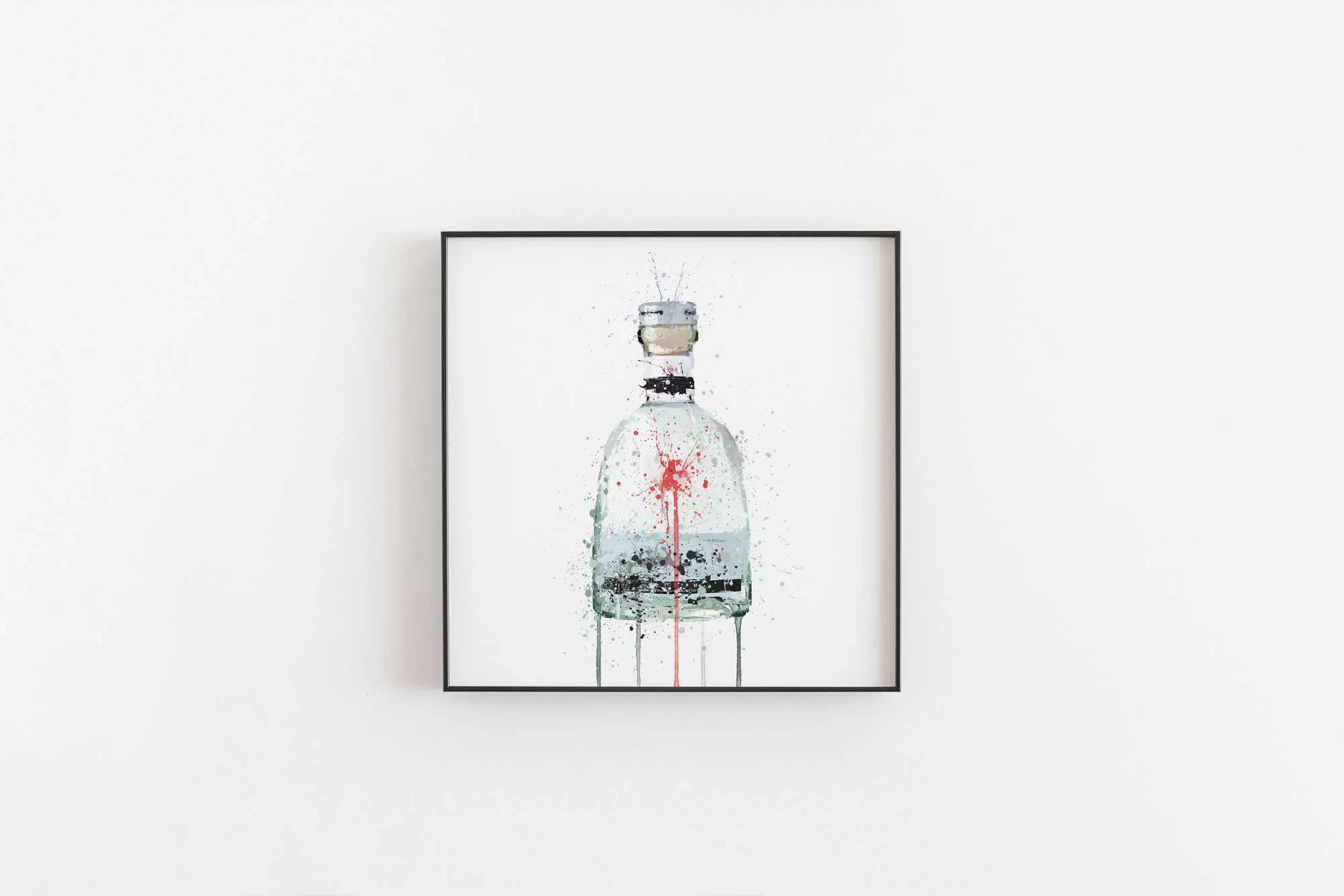 Gin Bottle Wall Art Print 'Silver Spey'
