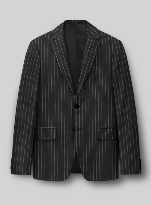 Hardy Minnis Charcoal Rope Stripe Wool Jacket