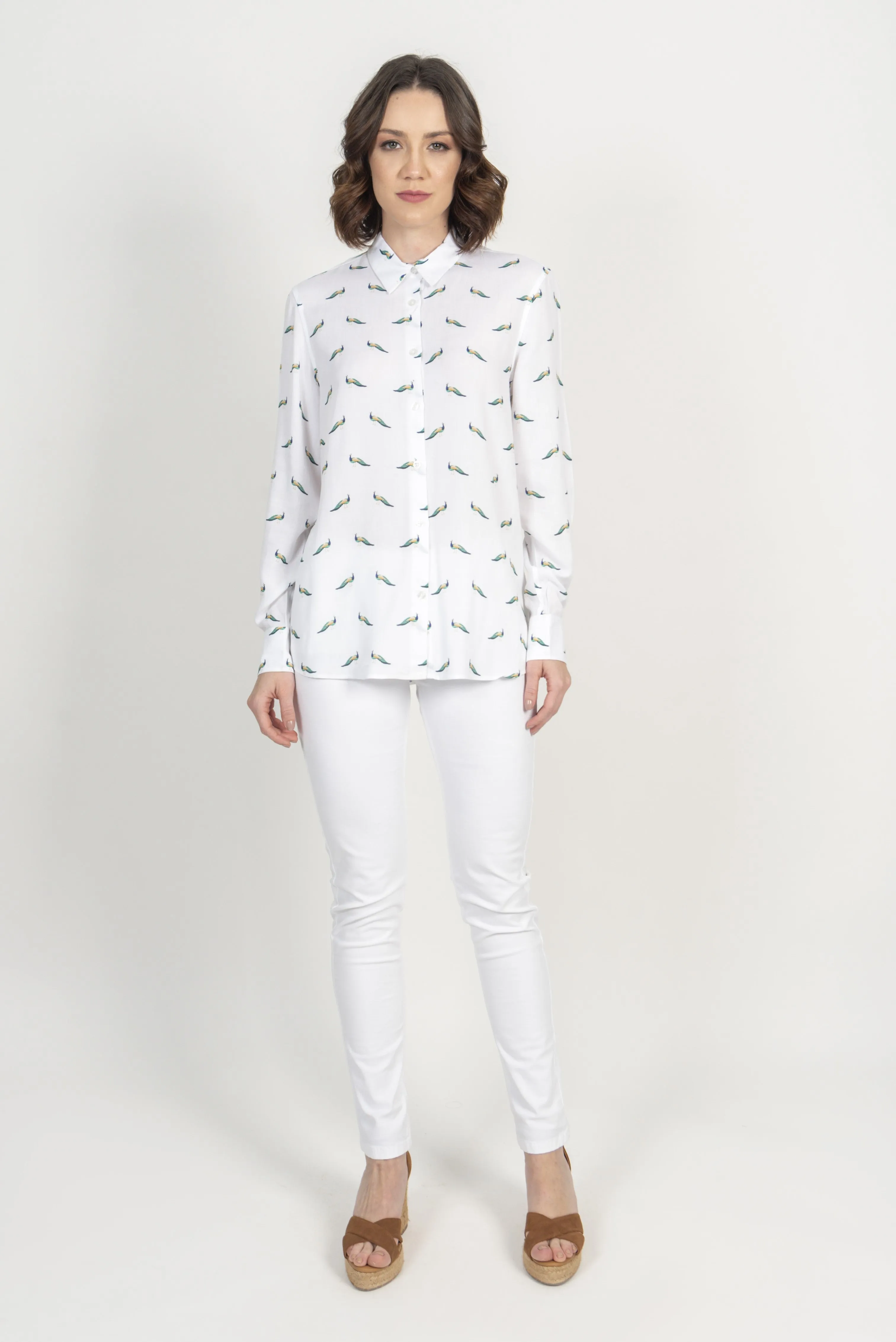 Hartwell Lydia Ladies Peacocks Print Shirt