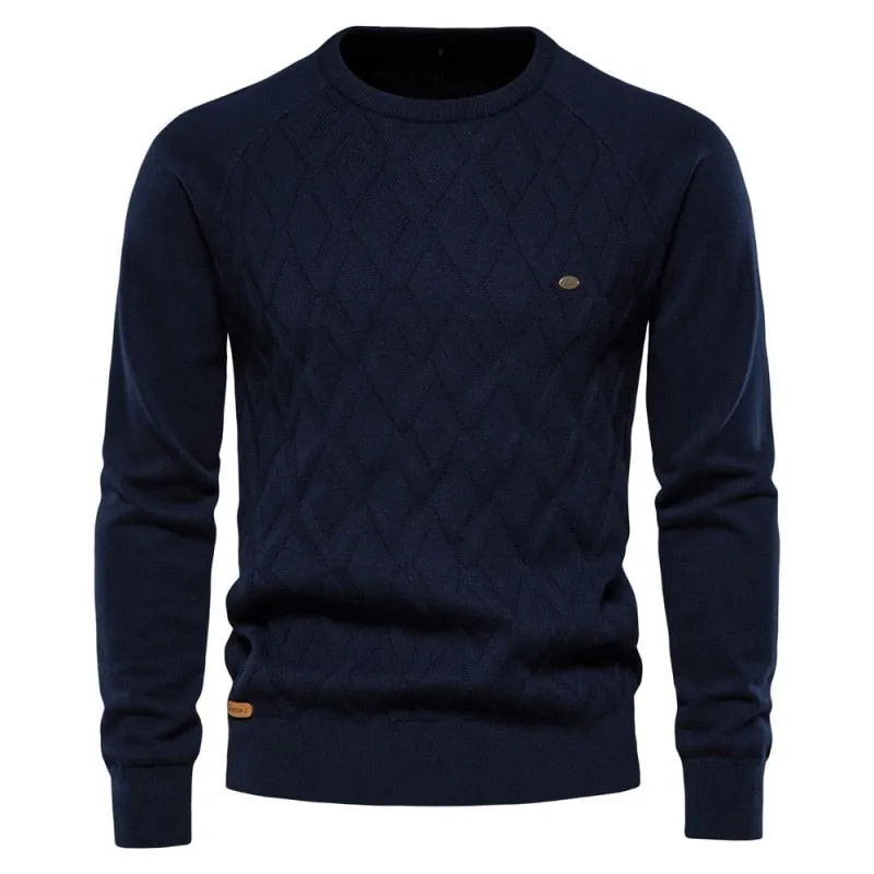 High Quality Autumn and Winter New Pure Cotton Men's  Sweater, Long-Sleeved Sweater Straight Pullover Sweater