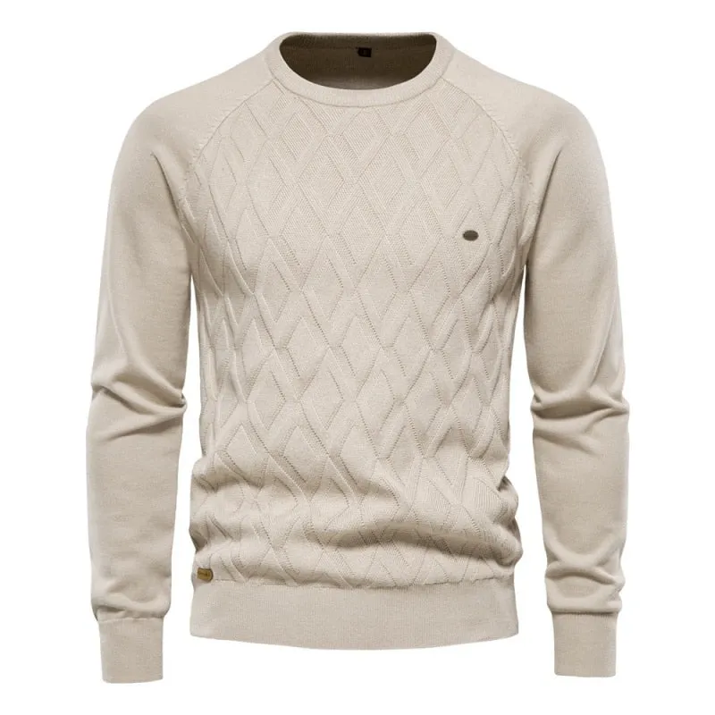 High Quality Autumn and Winter New Pure Cotton Men's  Sweater, Long-Sleeved Sweater Straight Pullover Sweater