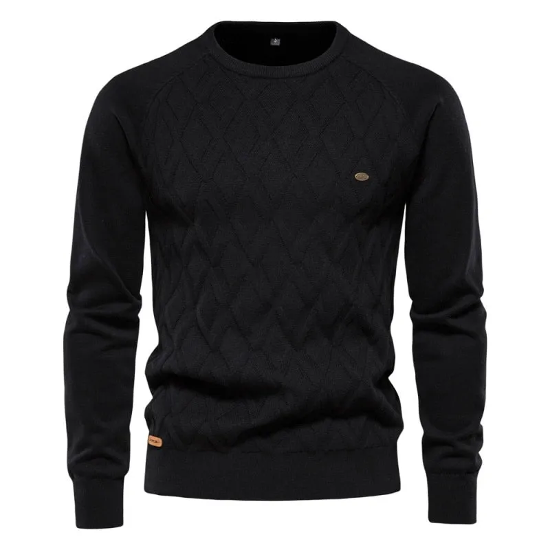 High Quality Autumn and Winter New Pure Cotton Men's  Sweater, Long-Sleeved Sweater Straight Pullover Sweater