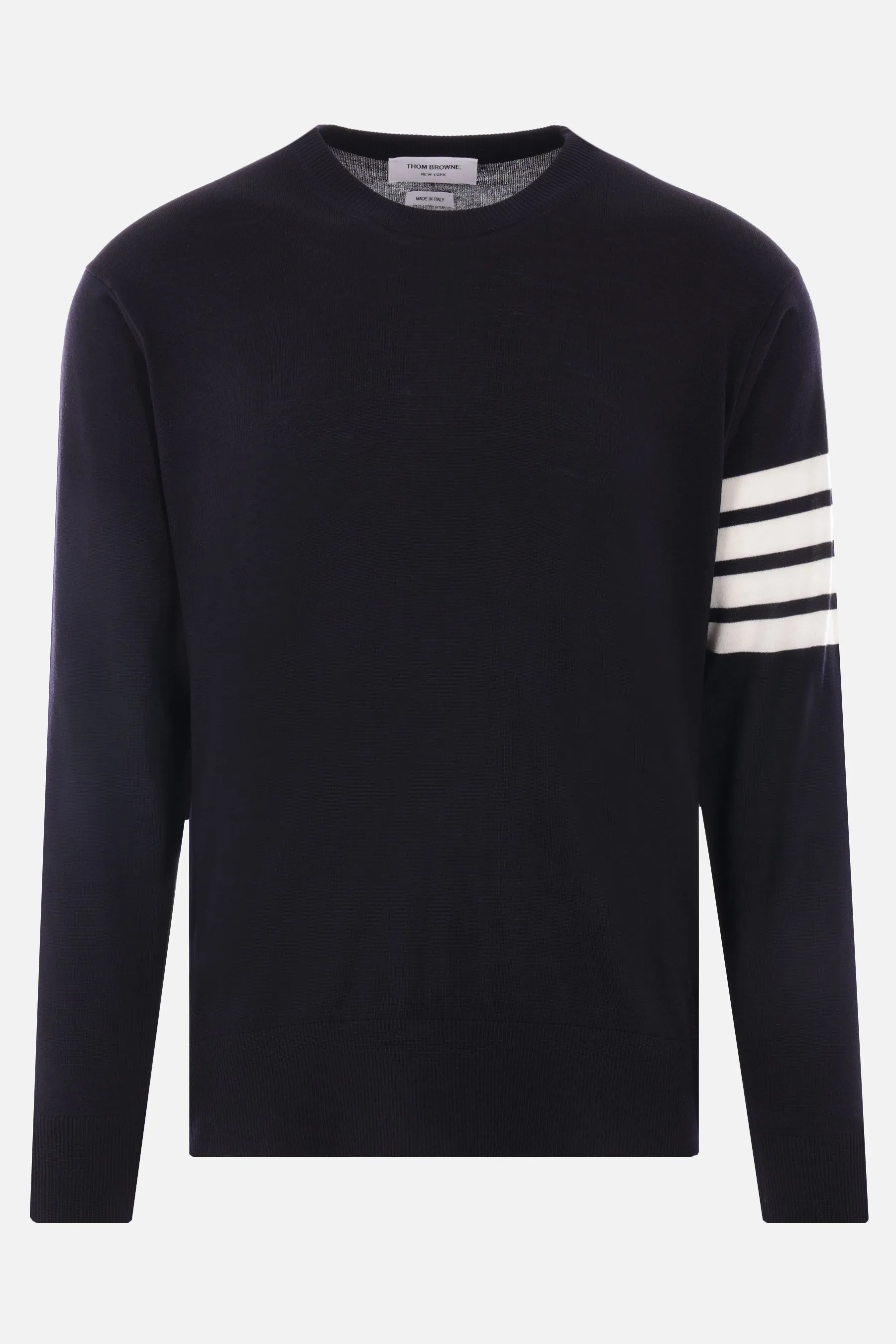 Intarsia Striped Wool Pullover